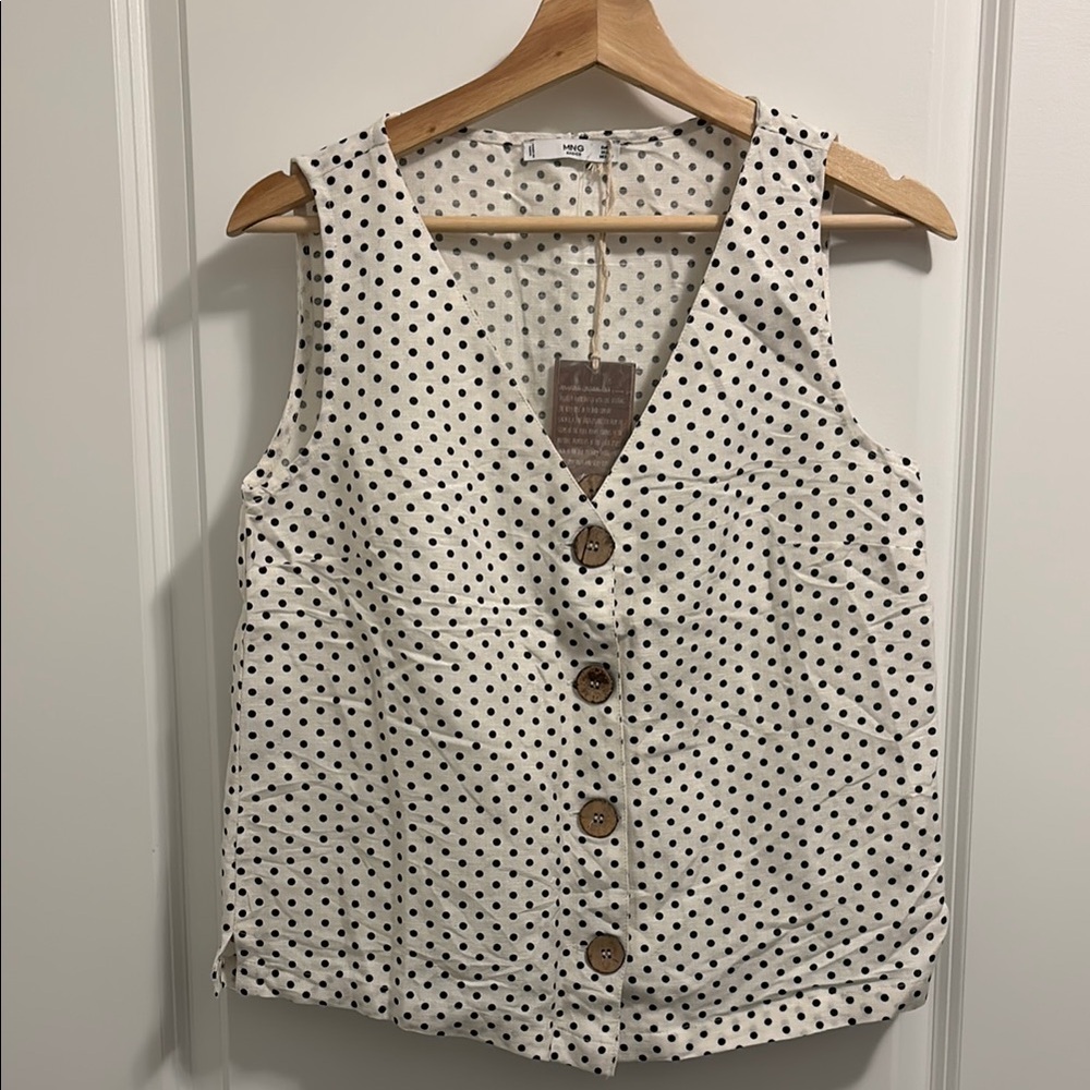Mango polka dot vest NWT